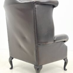 Klasikinio stiliaus odinis juodos spalvos fotelis 92x89x107 cm, 45 cm