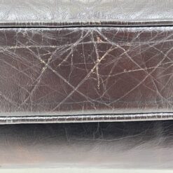 Klasikinio stiliaus odinis juodos spalvos fotelis 92x89x107 cm, 45 cm