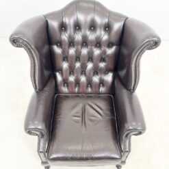 Klasikinio stiliaus odinis juodos spalvos fotelis 92x89x107 cm, 45 cm