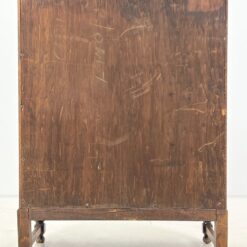 Ąžuolinis trijų stalčių sekreteras su oda 39x76x102 cm