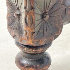 Senovinis, raižytas, ąžuolinis rašomasis stalas su stalčiumi 67x133x76 cm