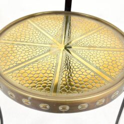 Kalvio darbo metalinis staliukas su žalvariu 47,5×47,5×73 cm