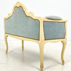 Provanso stiliaus, mėlyno gobeleno minkštasuolis 45x105x85 cm, 44 cm