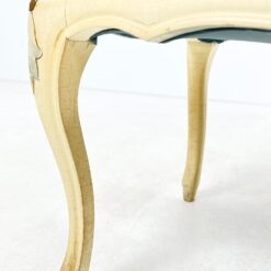 Provanso stiliaus, mėlyno gobeleno minkštasuolis 45x105x85 cm, 44 cm