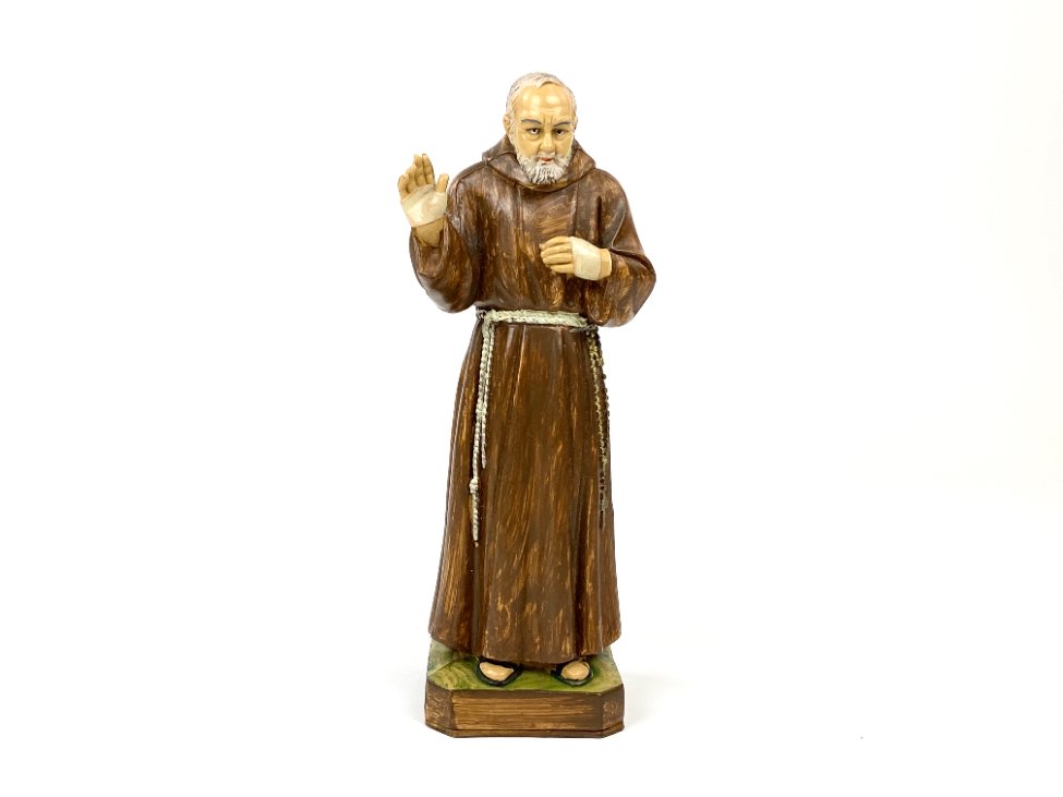 HK1142-religines-skulpturos-ir-paveikslai-2 “Padre Pio” Italų vienuolio statula iš polirezino 6,5×8,5×22 cm