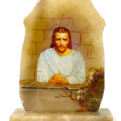 Jėzaus atvaizdas ant akmeninio postamento 6x18x23 cm