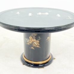 Rytietiškas valgomojo komplektas: apvalus stalas ir 4 vnt. krėslų