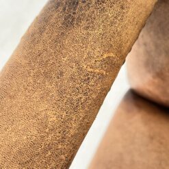 Senovinis, odinis darbo krėslas raudonmedžio rėme 75x71x103 cm, 50-52cm