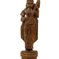 Indų medinė muzikantės statula 3,5x8x30 cm