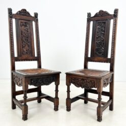 Senovinės, ąžuolinės, raižytos kėdės 2 vnt. Komplektas 42x47x121 cm, 48 cm