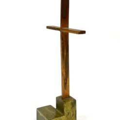 Pastatomas žalvarinis kryžius 3,5×6,5×14 cm