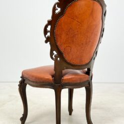 Raudonmedžio odinės barokinio stiliaus kėdės 4 vnt. Komplektas 50x55x105 cm