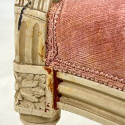 Provanso stiliaus krėslas su rožiniu gobelenu 52x56x98 cm, 49 cm