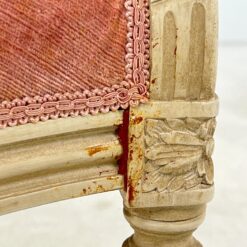 Provanso stiliaus krėslas su rožiniu gobelenu 52x56x98 cm, 49 cm