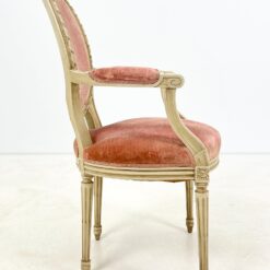 Provanso stiliaus krėslas su rožiniu gobelenu 52x56x98 cm, 49 cm