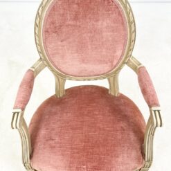 Provanso stiliaus krėslas su rožiniu gobelenu 52x56x98 cm, 49 cm