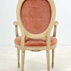 Provanso stiliaus krėslas su rožiniu gobelenu 52x56x98 cm, 49 cm