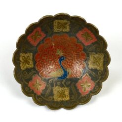 Žalvarinis apvalus dubenėlis dengtas emale 12,5×12,5×5 cm