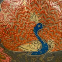 Žalvarinis apvalus dubenėlis dengtas emale 12,5×12,5×5 cm