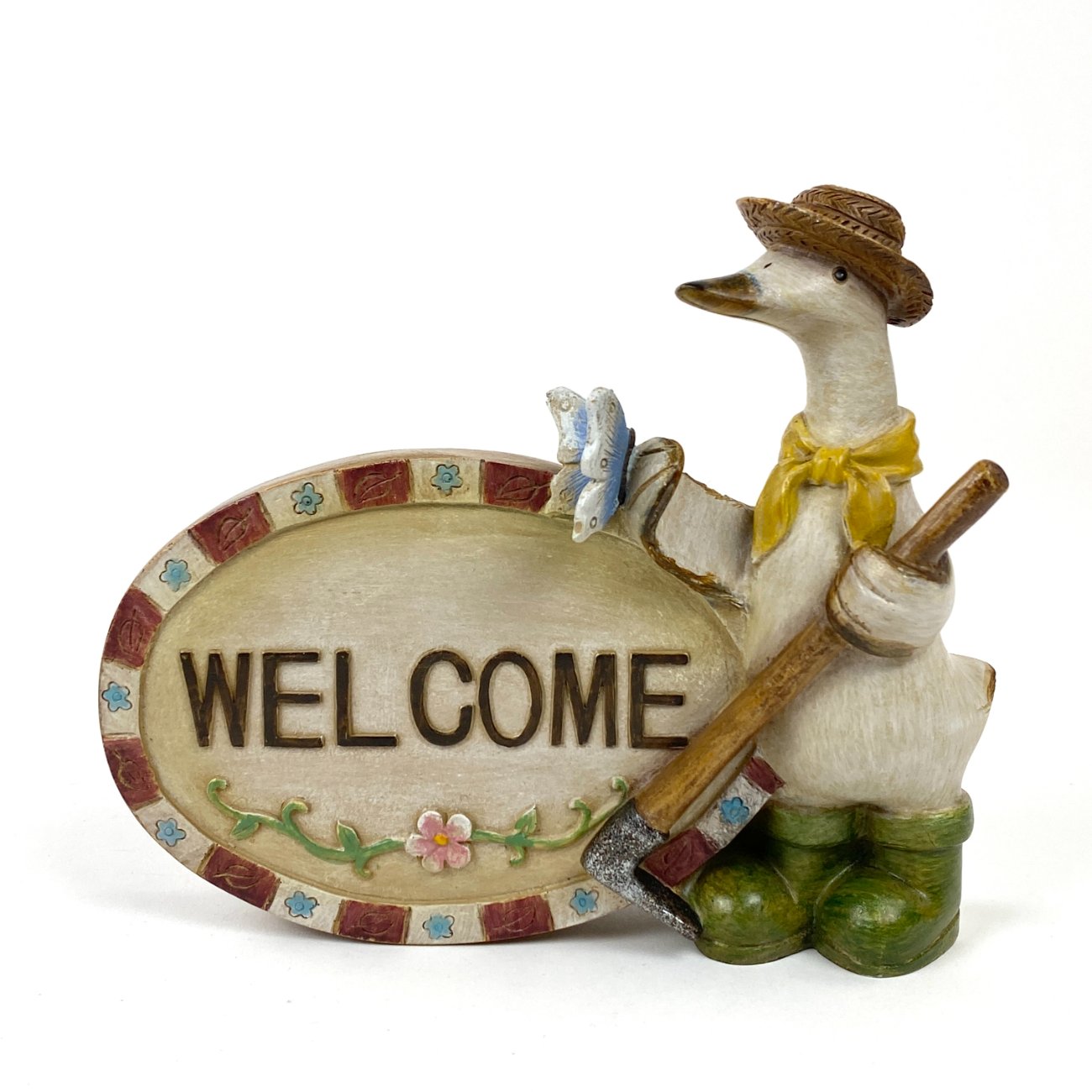 HK1187-kitokios-skulpturos-0 Pakabinama sodo dekoracija “Welcome” 5×16,5×14 cm