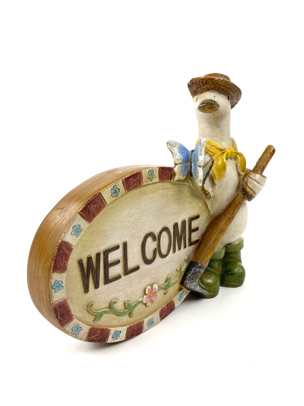 HK1187-kitokios-skulpturos-3 Pakabinama sodo dekoracija “Welcome” 5×16,5×14 cm