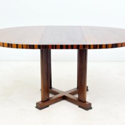 Art Deco stiliaus išskleidžiamas valgomojo stalas 120×120(+41)x75 cm