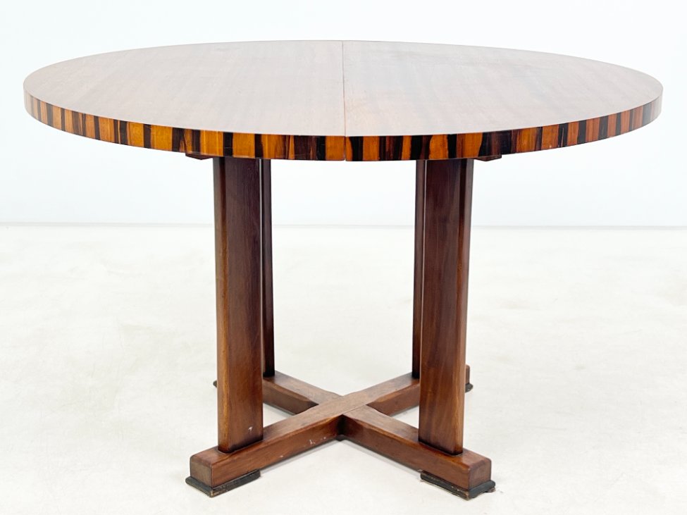 HK1193-stalai-2 Art Deco stiliaus išskleidžiamas valgomojo stalas 120×120(+41)x75 cm