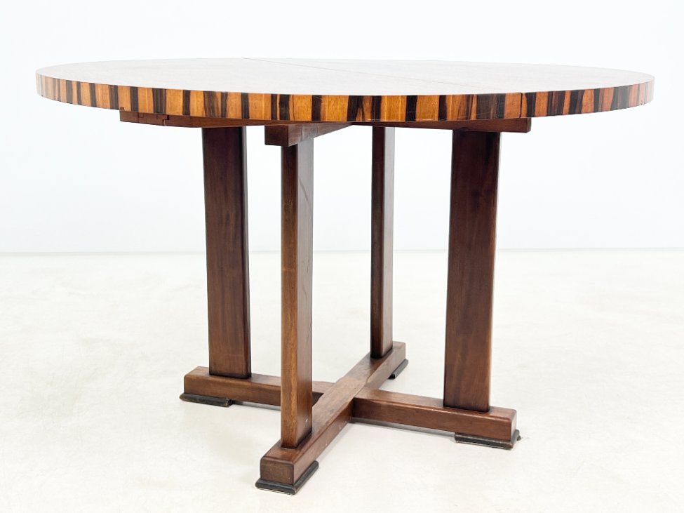 HK1193-stalai-3 Art Deco stiliaus išskleidžiamas valgomojo stalas 120×120(+41)x75 cm