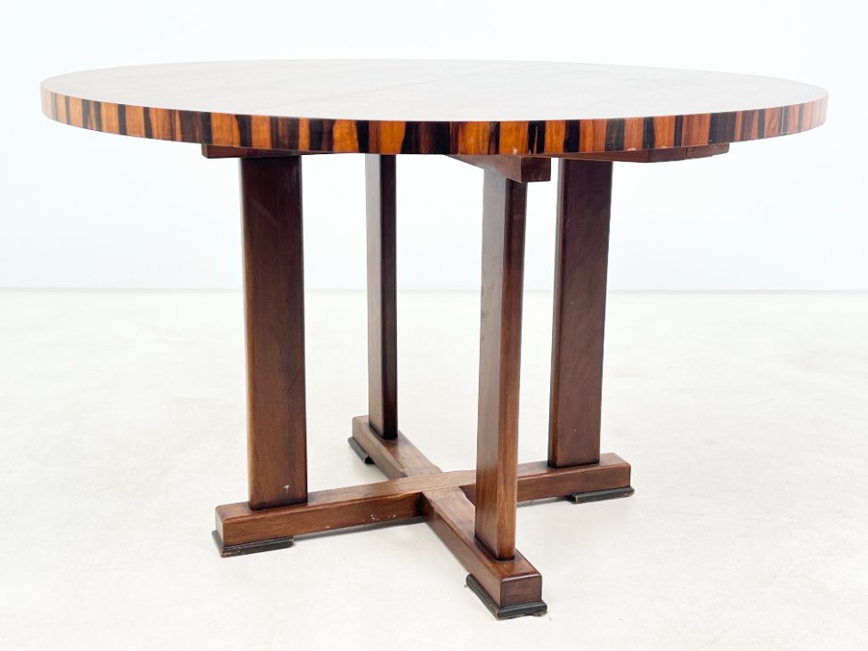 HK1193-stalai-4 Art Deco stiliaus išskleidžiamas valgomojo stalas 120×120(+41)x75 cm