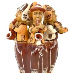 Vintažinė Peru molinė – terakotos statula “Muzikantai” 15x15x19 cm