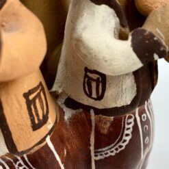 Vintažinė Peru molinė – terakotos statula “Muzikantai” 15x15x19 cm