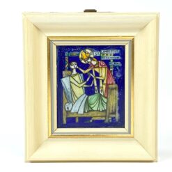 Ikona: Šv. Lambertas guodžia ligonius. Žalvaris, emalė, medis 2x13x14,5 cm