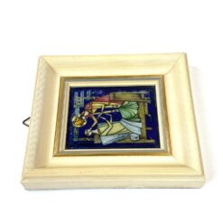 Ikona: Šv. Lambertas guodžia ligonius. Žalvaris, emalė, medis 2x13x14,5 cm