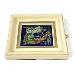 Ikona: Šv. Lambertas guodžia ligonius. Žalvaris, emalė, medis 2x13x14,5 cm