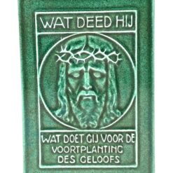 Vintažinė, keramikinė aukų dėžutė su Jėzaus atvaizdu 3×13,5×19,5 cm