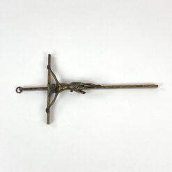 Žalvarinis pakabinamas kryžius 3x13x25 cm