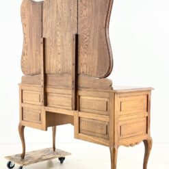 Ąžuolinis kosmetinis staliukas su užlenkiamais veidrodžiais 47x130x163 cm