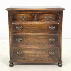 Retro stiliaus ąžuolinė penkių stalčių komoda 45x76x80 cm