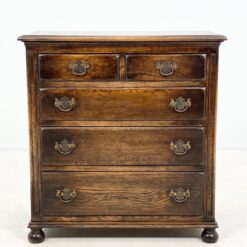 Retro stiliaus ąžuolinė penkių stalčių komoda 45x76x80 cm