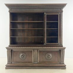 Riešutmedžio knygų spinta su atviromis lentynomis 48x201x208 cm