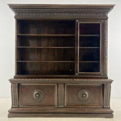 Riešutmedžio knygų spinta su atviromis lentynomis 48x201x208 cm