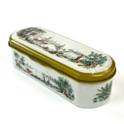 Metalinė dėžutė su laivų atvaizdais 6×16,5×4,5 cm