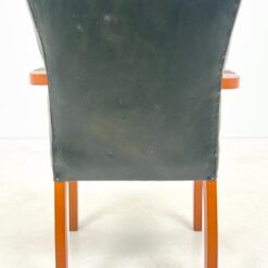 Chesterfield stiliaus riešutmedžio krėslas su oda 55x55x83 cm, 47 cm