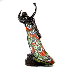 Tiffany stiliaus stalinis šviestuvas "Dama su povu" 25x24x65 cm