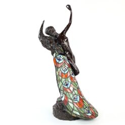 Tiffany stiliaus stalinis šviestuvas “Dama su povu” 25x24x65 cm