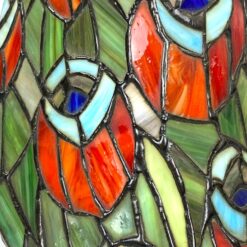 Tiffany stiliaus stalinis šviestuvas “Dama su povu” 25x24x65 cm