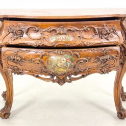 Prabangi, dviejų stalčių, raižyta, barokinio stiliaus komoda 50x120x81 cm