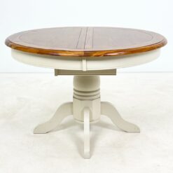 Apvalus medinis išskleidžiamas valgomojo stalas 112x112(+40)x75,5 cm
