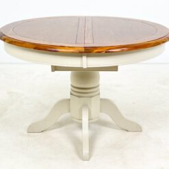 Apvalus medinis išskleidžiamas valgomojo stalas 112×112(+40)x75,5 cm