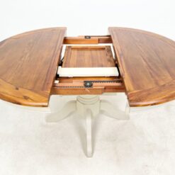 Apvalus medinis išskleidžiamas valgomojo stalas 112×112(+40)x75,5 cm